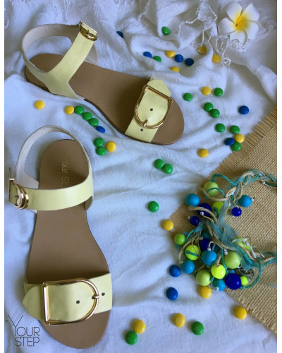 Сандали из кожи цвета лимон с регулирующейся полнотой Арт.: 10-12/112-091