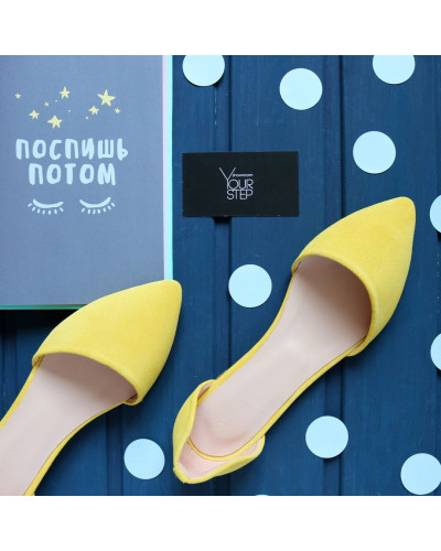 Балетки жовтого кольору з гострим носом Арт.: 17-1