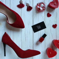 Туфлі-човники червоного кольору Арт. 35-5