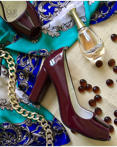 Туфли из бордовой лаковой кожи Арт. 95-4F/24Ok