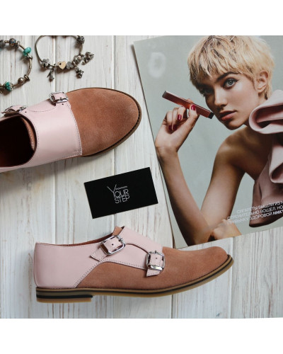 Монки з натуральної шкіри та замші Арт. 12-24