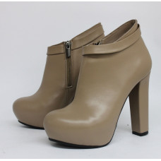 Ботильоны бежевого цвета на обтяжном каблуке Арт. 951-3ОК