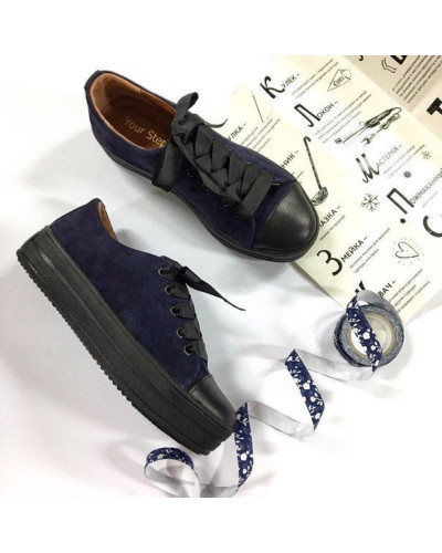 Кеди із синьої замші Арт. 33-1/15RS