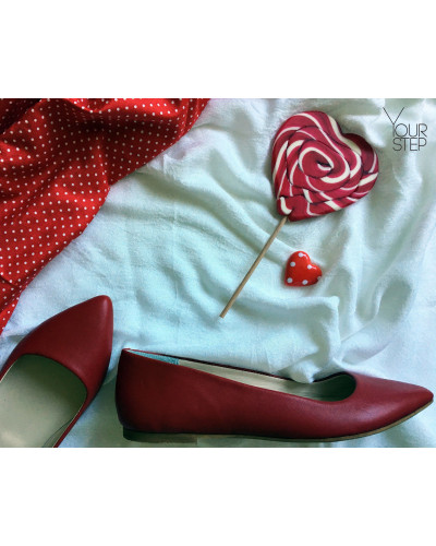Балетки червоного кольору з гострим носом Арт.: 17-2