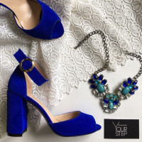 Босоніжки з синьої замші Арт. 95-6/44ОК