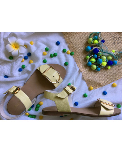 Сандали из кожи цвета лимон с регулирующейся полнотой Арт.: 10-12/112-091