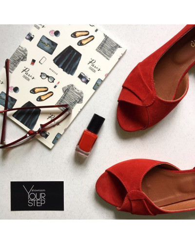 Замшеві балетки червоного кольору Арт. 05-2