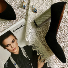 Туфлі-човники з чорної замші Арт. 35-1/42 Serebro