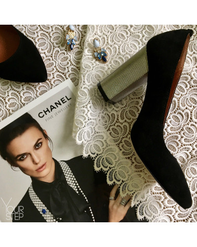 Туфлі-човники з чорної замші Арт. 35-1/42 Serebro