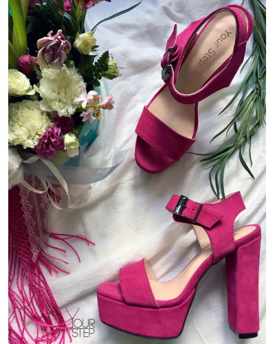 Босоніжки на високих підборах кольору фуксії Арт.: 853-2Ок
