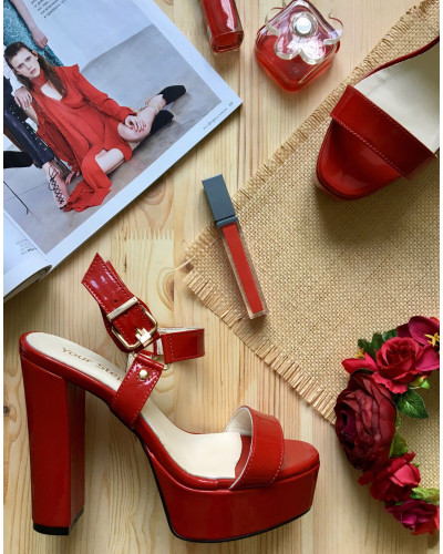 Лакові босоніжки на високих підборах Арт.: 853-1Ок