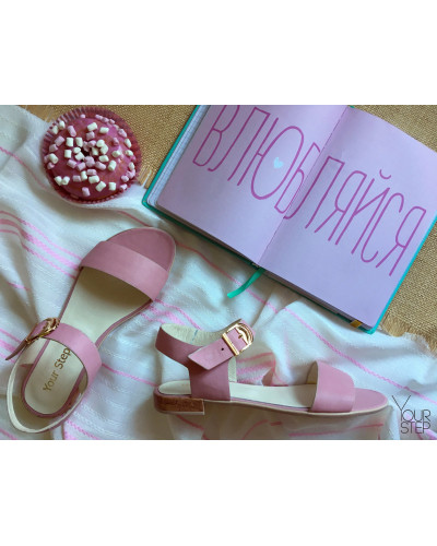 Сандали из кожи цвета пудры Арт.: 10-12/110