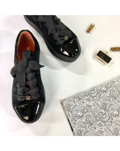 Кеди із чорної замші Арт. 33-1/15RK