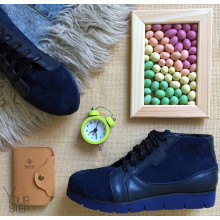 Ботинки на шнуровке синего цвета Арт. 05-11EI