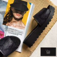 Шльопанці синього кольору під шкіру пітона Арт. 10-9/019