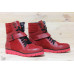 Ботинки на шнуровке красного цвета Арт. 05-12EI