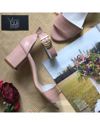 Шкіряні рожеві босоніжки Арт.: 615-3Ок