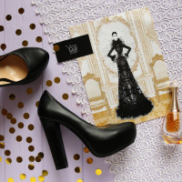 Туфли на высоком каблуке из черной кожи Арт. 95-7Ok-Os