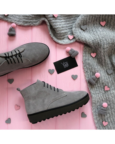 Черевики із сірої замші 12-20(Ls6)