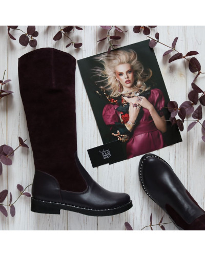 Чоботи зі шкіри та замші Арт. 12-7V(64)