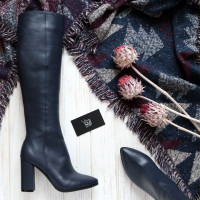 Шкіряні чоботи на підборах Арт. 35-11/44Ок