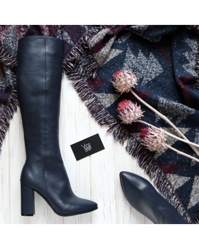 Шкіряні чоботи на підборах Арт. 35-11/44Ок