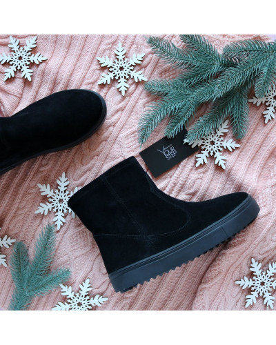 Ботинки из черной замши Арт. 12-19/21613