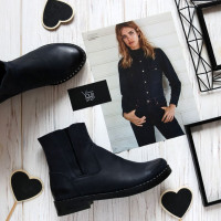 Черевики із синьої шкіри з ефектом потертості Арт. 12-28V(64)