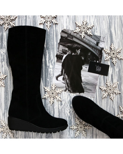 Чоботи на танкетці із натуральної замші Арт.30-1(Ir3)