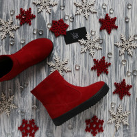 Ботинки из красной замши Арт. 12-19/21613