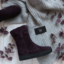 Полусапоги из замши цвета баклажан Арт. 12-2Ls