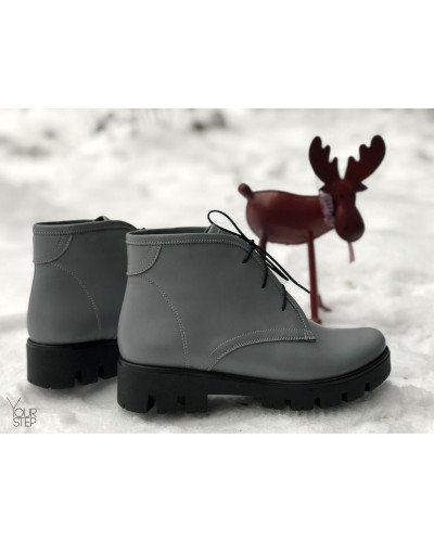 Черевики із сірої шкіри Арт. 12-5(S2)