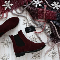 Челсі з бордової замші 12-1V(64)