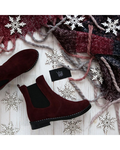 Челсі з бордової замші 12-1V(64)