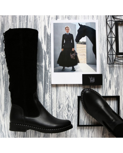 Чорні чоботи-трансформери 12-32V(64)