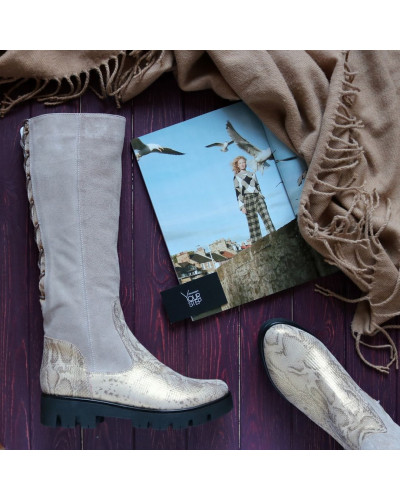 Бежеві чоботи-трансформери Арт 12-32(S2)