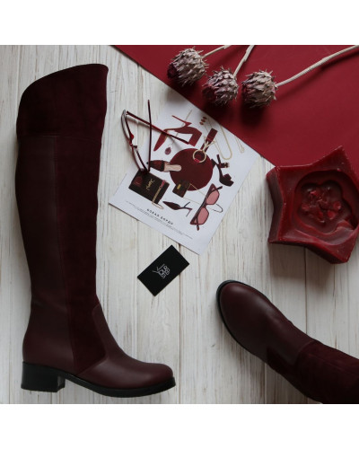 Ботфорти бордового кольору Арт. 30-3V