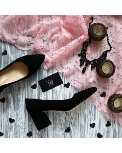 Чорні замшеві туфлі-човники Арт. 657-1/47Ok