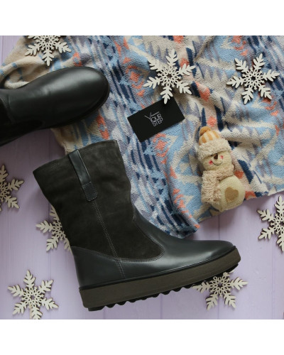 Полусапоги темно-серого цвета Арт. 12-2(Ls6)