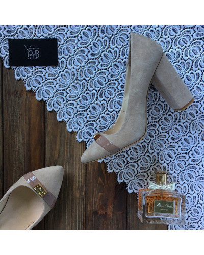 Туфлі-човники бежевого кольору Арт. 35-1/44Ок-3660