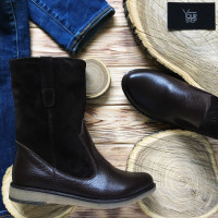 Полусапоги шоколадного цвета Арт. 12-2(М8)