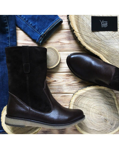 Полусапоги шоколадного цвета Арт. 12-2(М8)