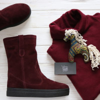 Полусапоги из бордовой замши Арт. 12-2Ls