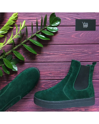 Челсі із зеленої замші Арт. 12-1Ls