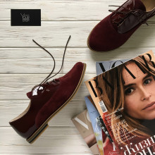 Туфли на низком ходу бордового цвета Арт. 05-6