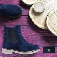 Челсі із натуральної замші синього кольору 12-1(Sn4)