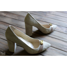 Туфлі-човники бежевого кольору Арт. 35-1/44Ок-3660