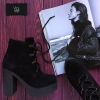 Ботинки из черной замши Арт. 18-10Al4-0010