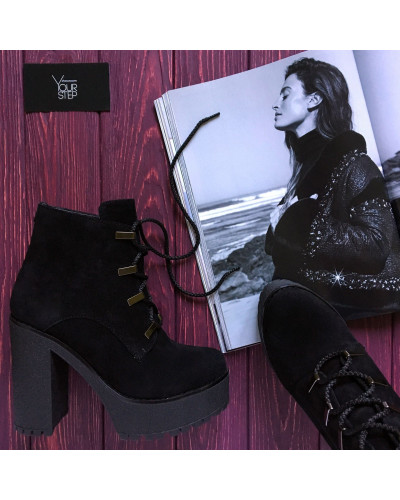 Ботинки из черной замши Арт. 18-10Al4-0010