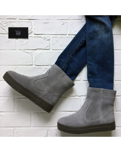 Ботинки из серой замши Арт. 12-19Ls